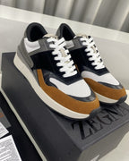 Zegna - Triple Stitch™ White Grain Leather Sneakers