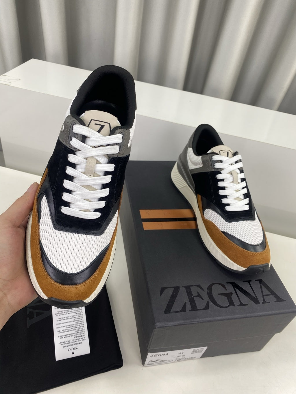 Zegna - Triple Stitch™ White Grain Leather Sneakers