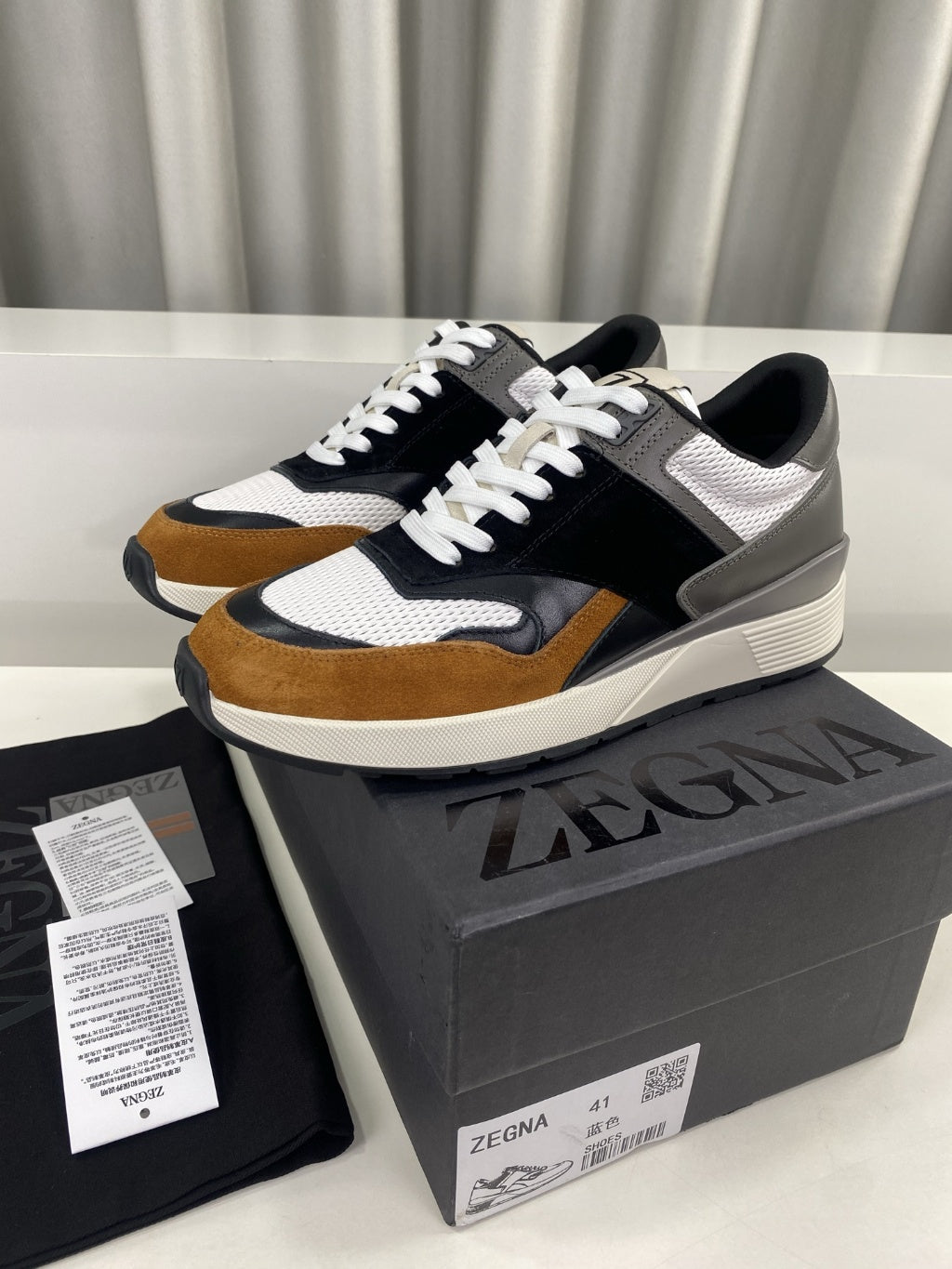 Zegna - Triple Stitch™ White Grain Leather Sneakers