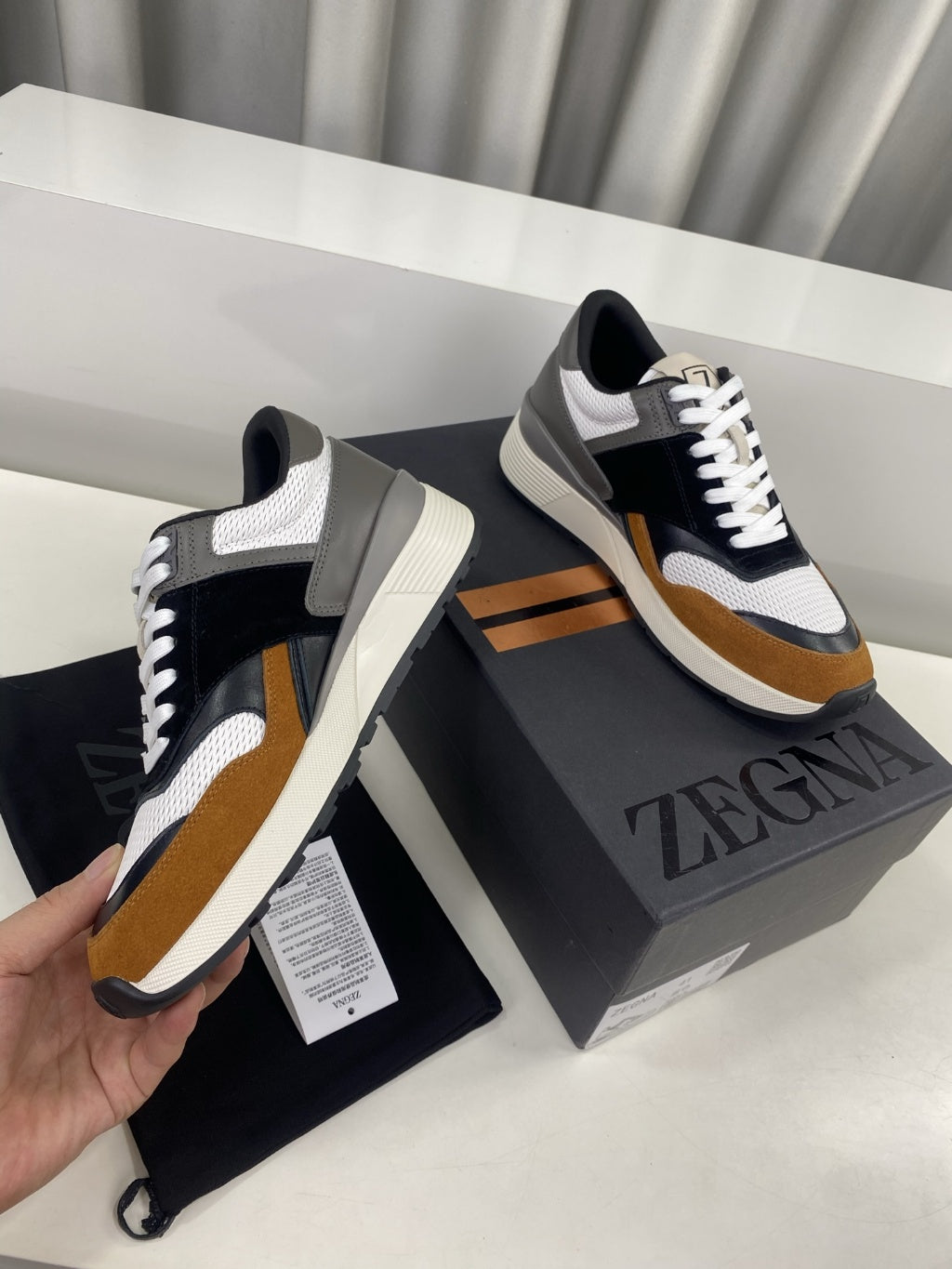 Zegna - Triple Stitch™ White Grain Leather Sneakers