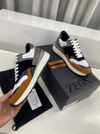 Zegna - Triple Stitch™ White Grain Leather Sneakers