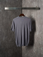 Prada - Milano Logo Knit Crewneck T-Shirt (Grey Variant)