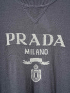 Prada - Milano Logo Knit Crewneck T-Shirt (Grey Variant)
