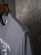 Prada - Milano Logo Knit Crewneck T-Shirt (Grey Variant)