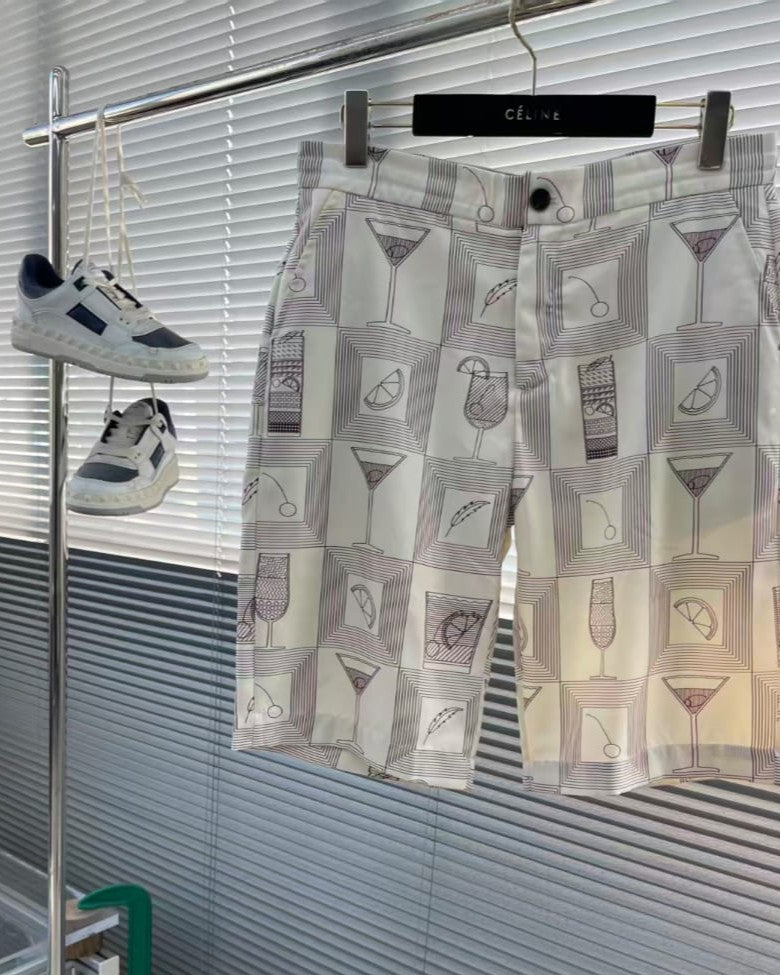 Loro Piana - André Silk-Linen Cocktail Print Shorts