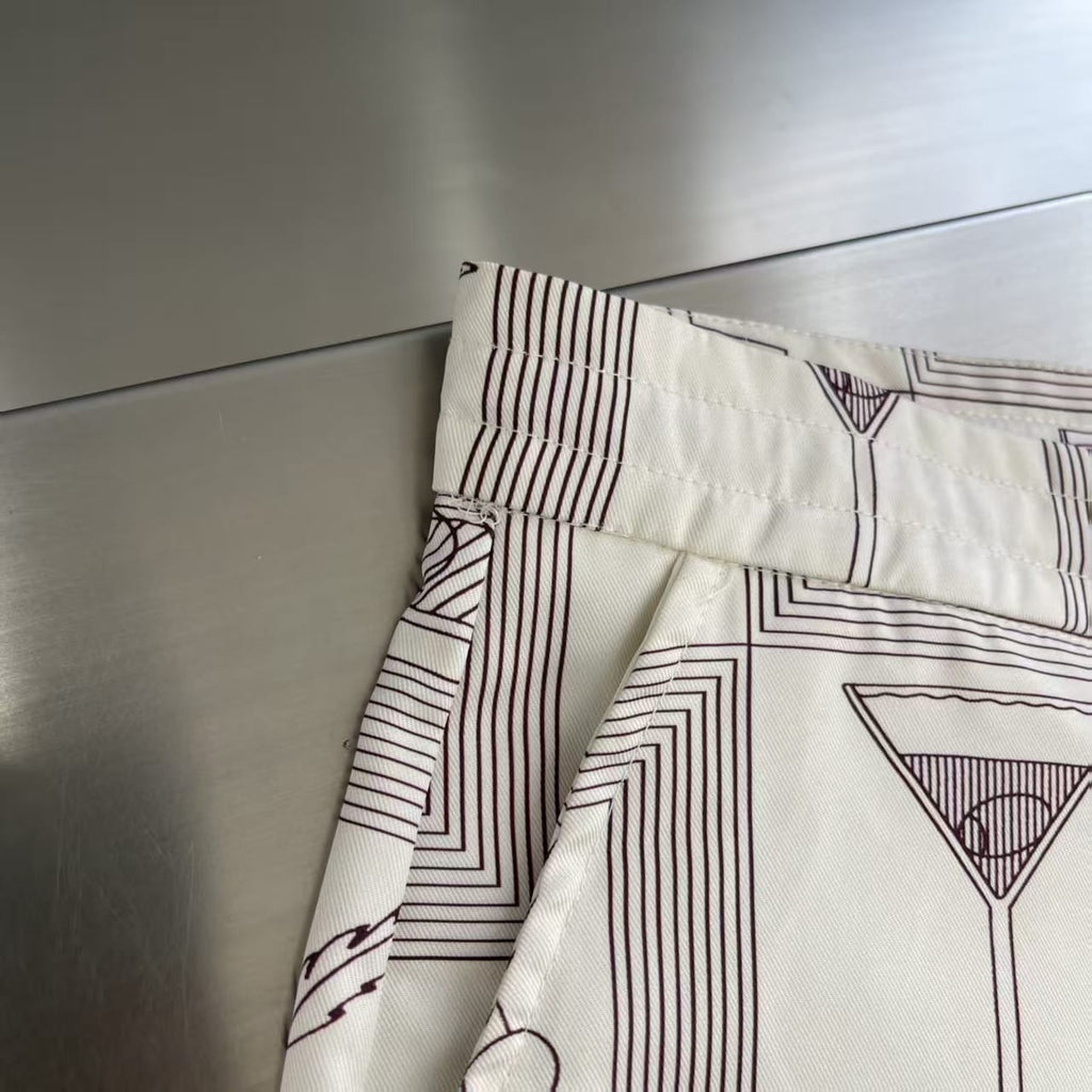 Loro Piana - André Silk-Linen Cocktail Print Shorts