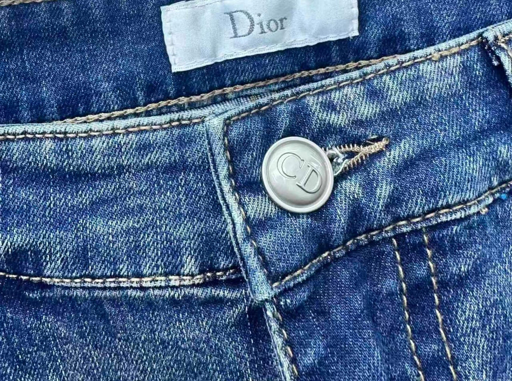 Dior - Slim-Fit Distressed Denim Jeans