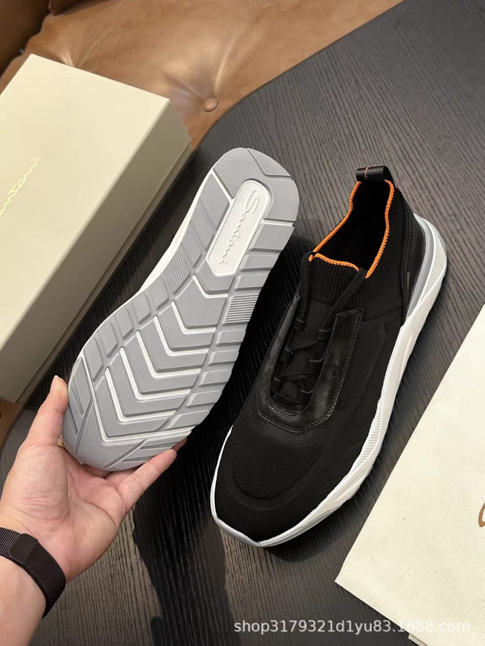 Santoni - "Doyle" Sock Sneaker