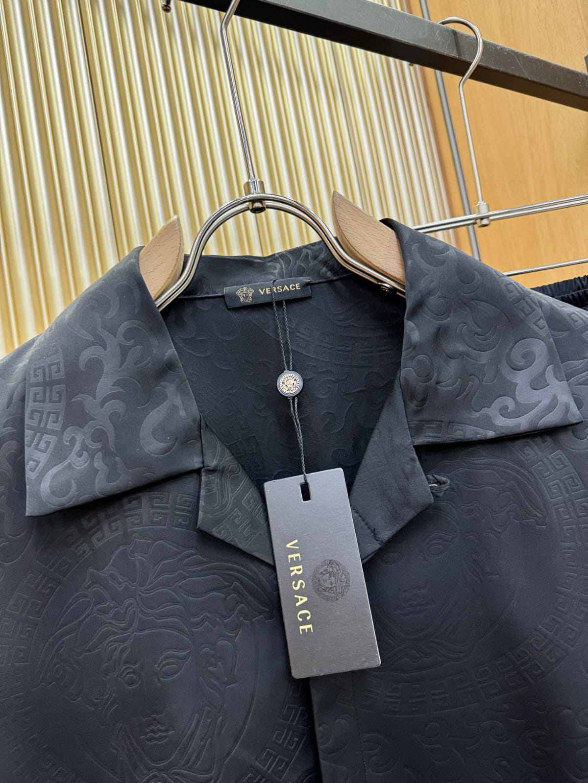 Versace - Black Medusa Jacquard Silk-Satin Set