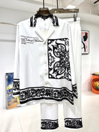 Versace - White Monochrome Barocco Print Two-Piece Set