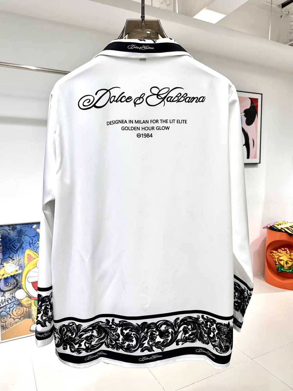 Versace - White Monochrome Barocco Print Two-Piece Set