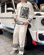Versace - White Monochrome Barocco Print Two-Piece Set