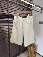 Brunello Cucinelli - Textured Ecru Linen Shorts