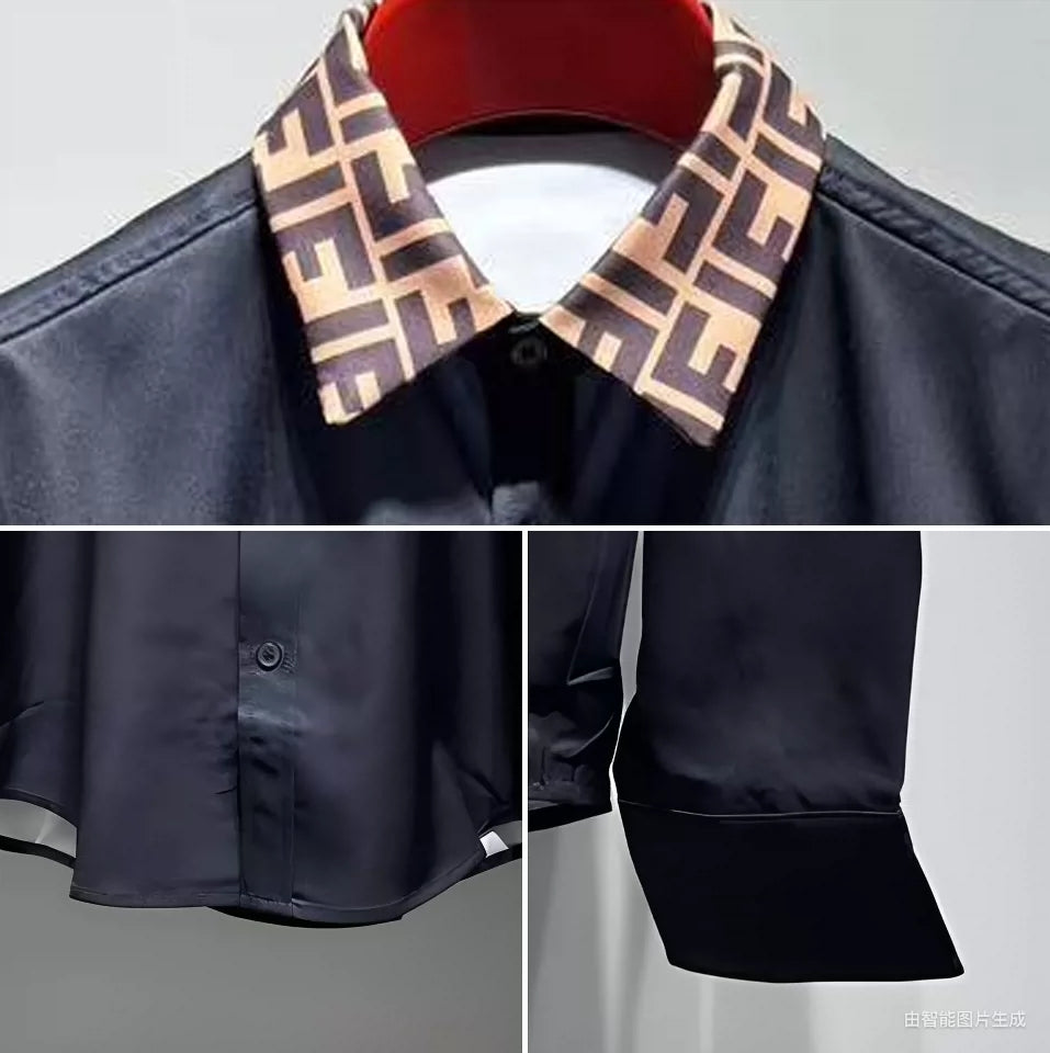 Fendi - Men’s FF Motif Collar Poplin Shirt