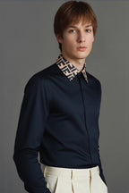 Fendi - Men’s FF Motif Collar Poplin Shirt