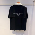Maison Margiela - Paris Men’s Contemporary Layered-Effect Polo Shirt in Black and White