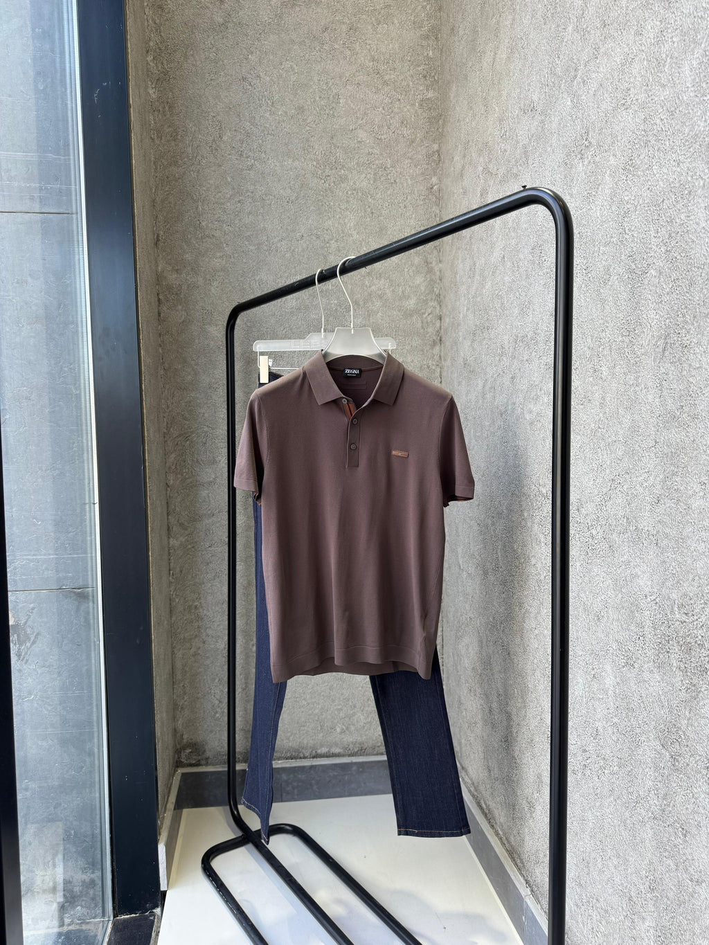 Zegna - Men's Premium Piqué Cotton Polo Shirt in Earthy Brown