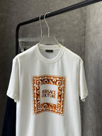 Versace - Jeans Couture Men's Barocco Box Logo T-Shirt in White/Gold
