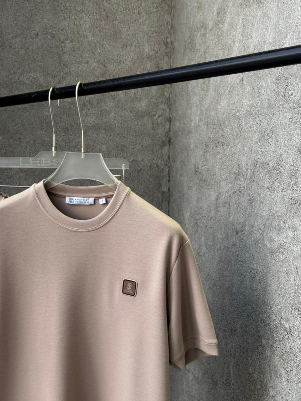 Brunello Cucinelli - Men’s Premium Cotton Jersey T-Shirt and Drawstring Shorts Set in Sand