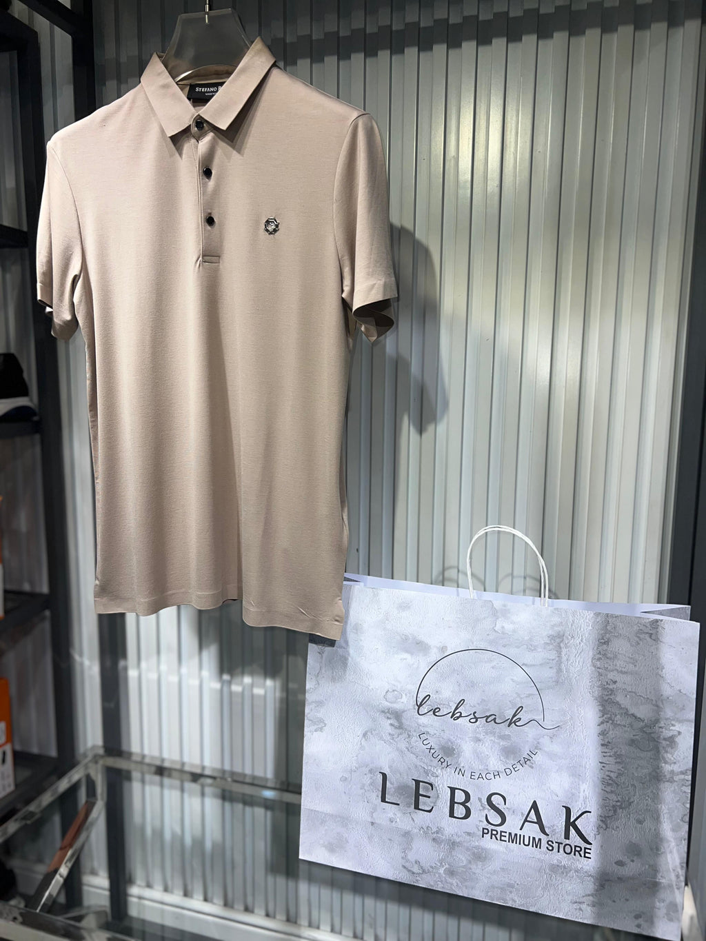 Stefano Ricci - Men's Premium Silk and Cotton Blend Polo Shirt in Champagne Beige