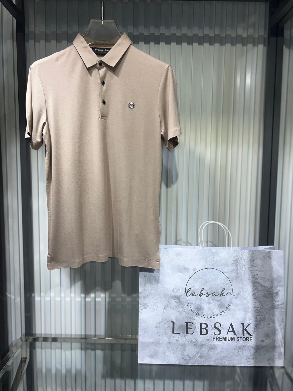Stefano Ricci - Men's Premium Silk and Cotton Blend Polo Shirt in Champagne Beige
