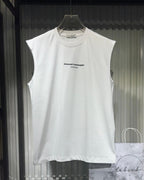 Moncler - Men's Premium Cotton Sleeveless T-Shirt with "Advanced Functionalism" Print in White