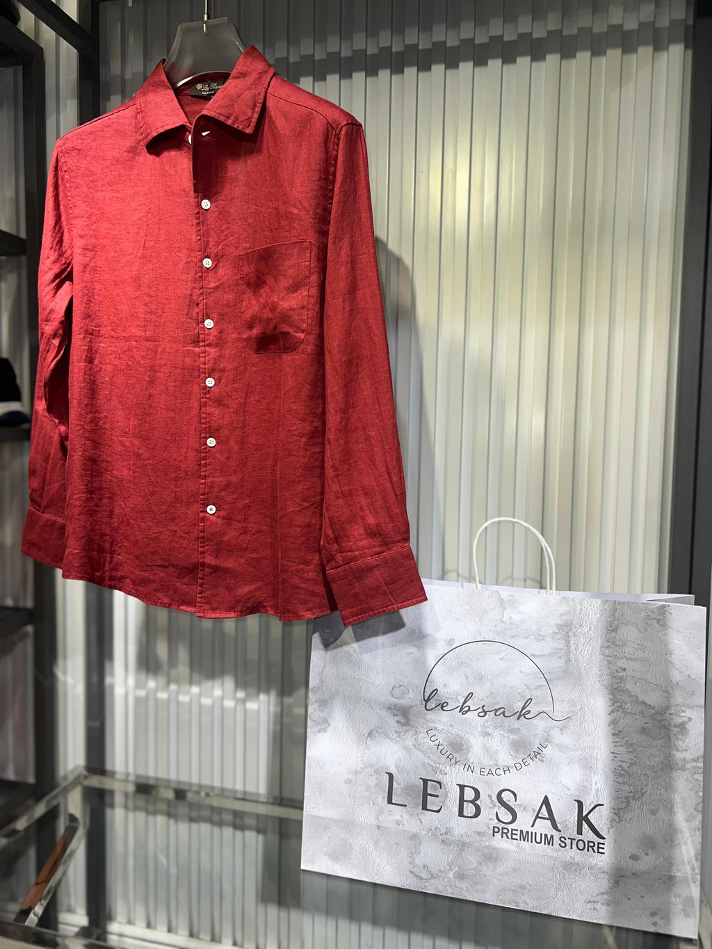 Loro Piana - Men's Andre Shirt in Sostanza Linen – Breathable Luxury Long-Sleeve Button-Down in Deep Rust