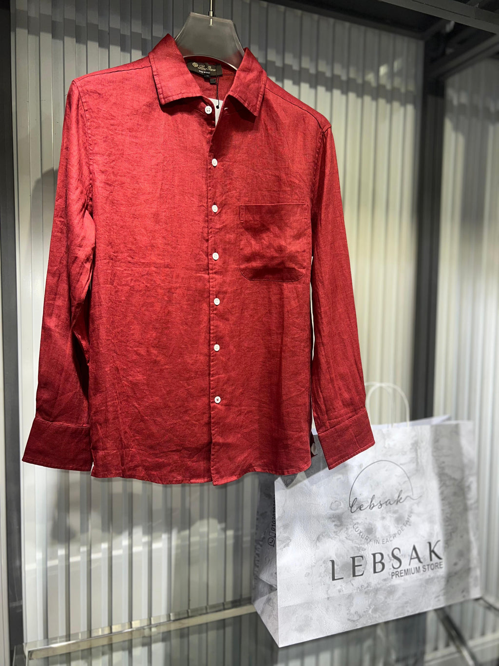 Loro Piana - Men's Andre Shirt in Sostanza Linen – Breathable Luxury Long-Sleeve Button-Down in Deep Rust