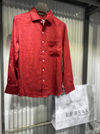 Loro Piana - Men's Andre Shirt in Sostanza Linen – Breathable Luxury Long-Sleeve Button-Down in Deep Rust