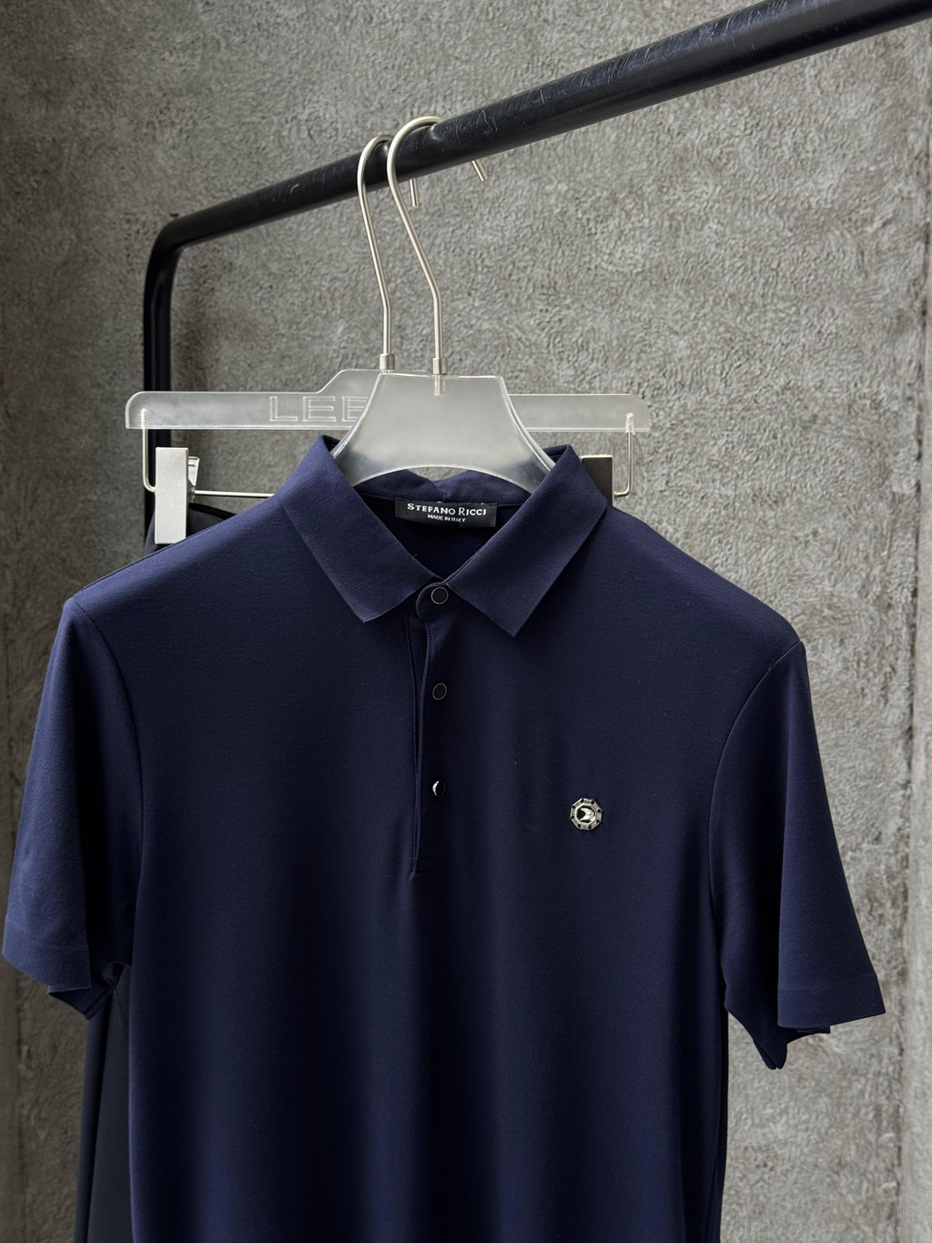 Stefano Ricci - Signature Eagle Embroidery Luxury Cotton Polo – Navy