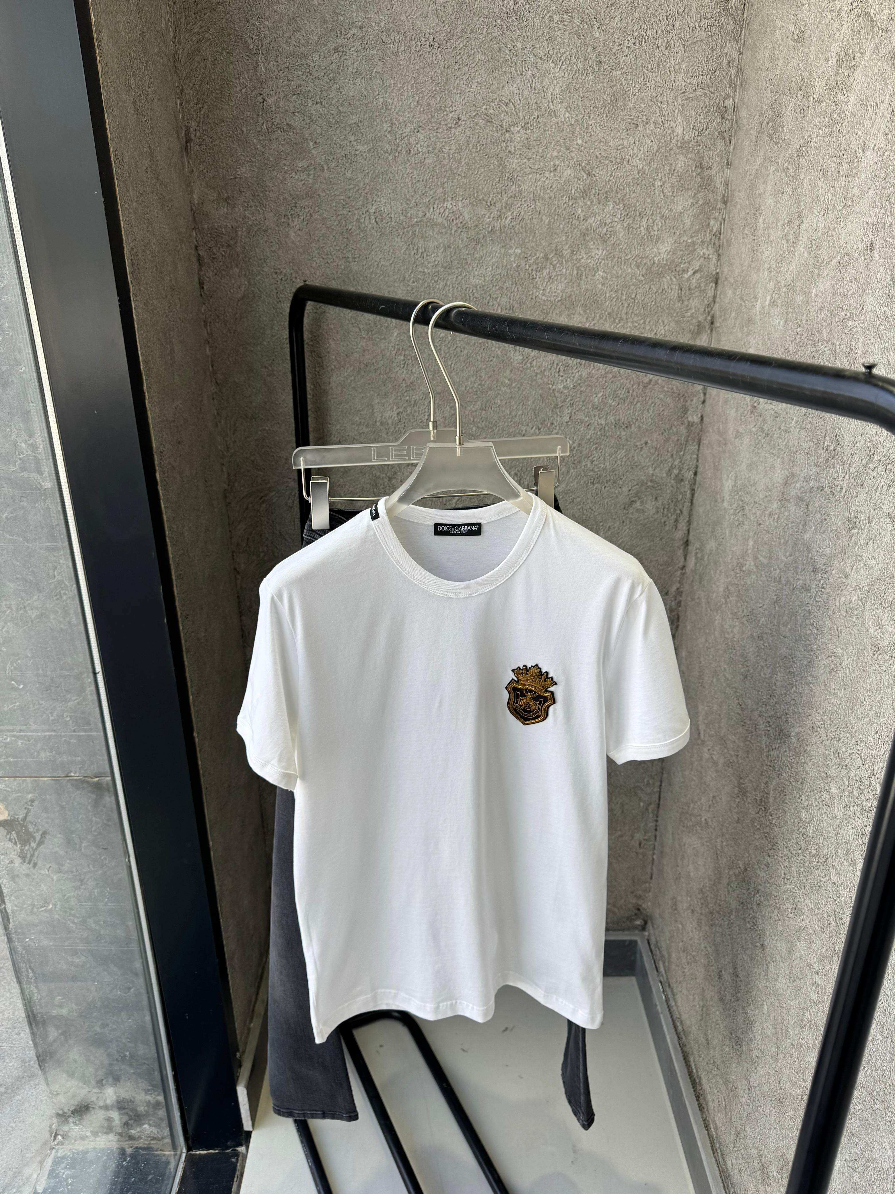 Dolce & Gabbana - Heraldic Bee & Crown Embroidered Cotton T-Shirt – White