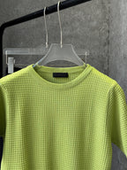 Zegna - Waffle-Knit Cotton-Silk Short Sleeve Sweater – Pistachio Green