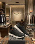 Zegna - Technical Knit Slip-On Sneaker in Black