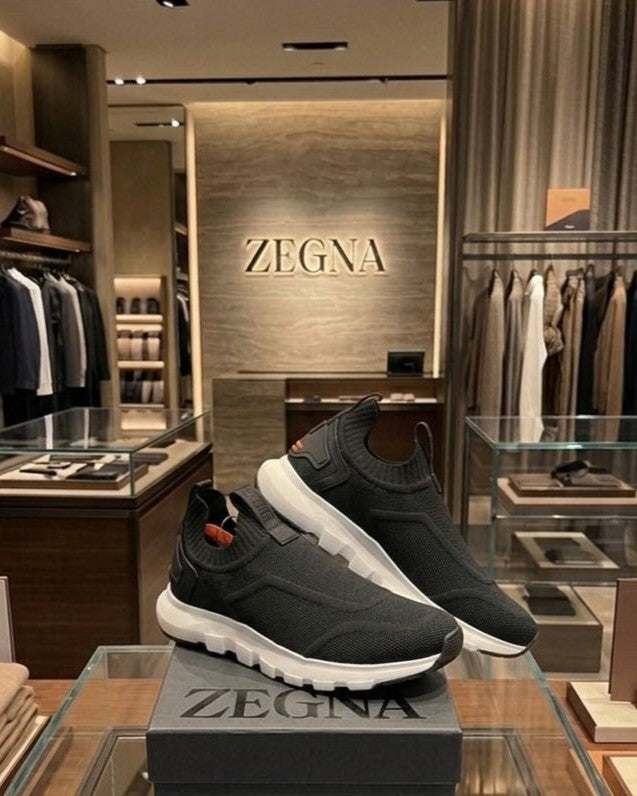 Zegna - Technical Knit Slip-On Sneaker in Black