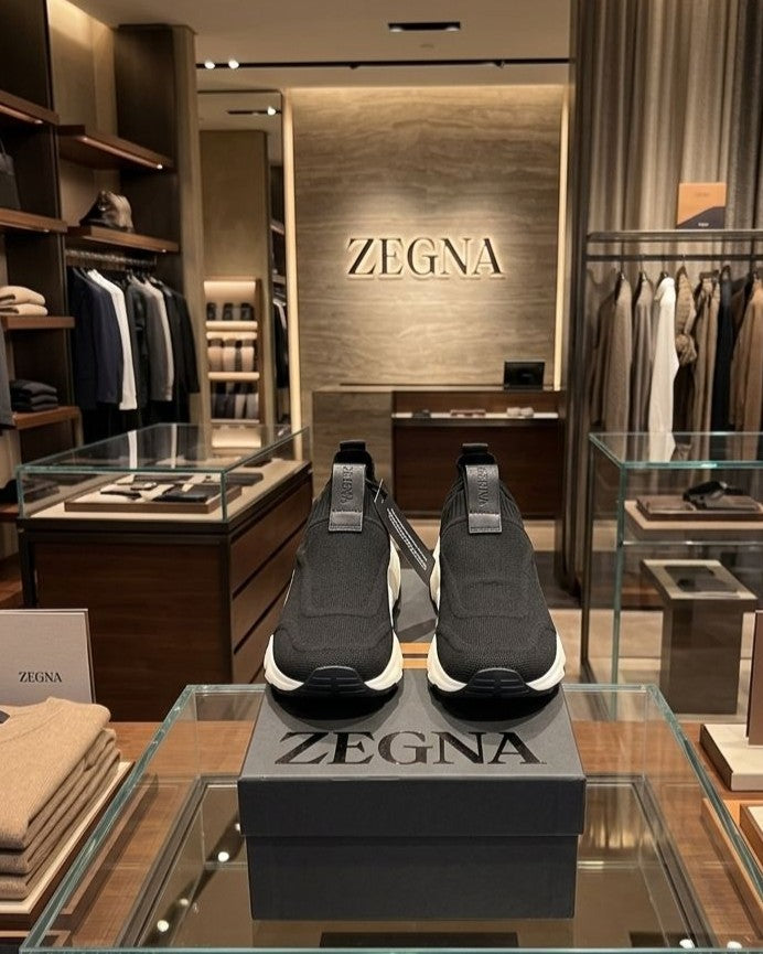 Zegna - Technical Knit Slip-On Sneaker in Black