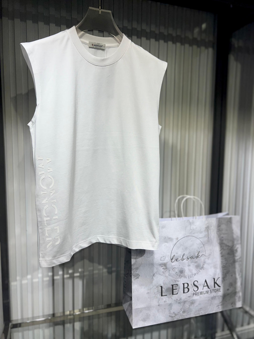 Moncler - Signature Embossed Side-Logo Sleeveless Cotton Tee – Optic White