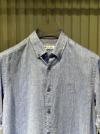 Loro Piana - André Button-Down Linen Shirt – Sky Blue Mélange