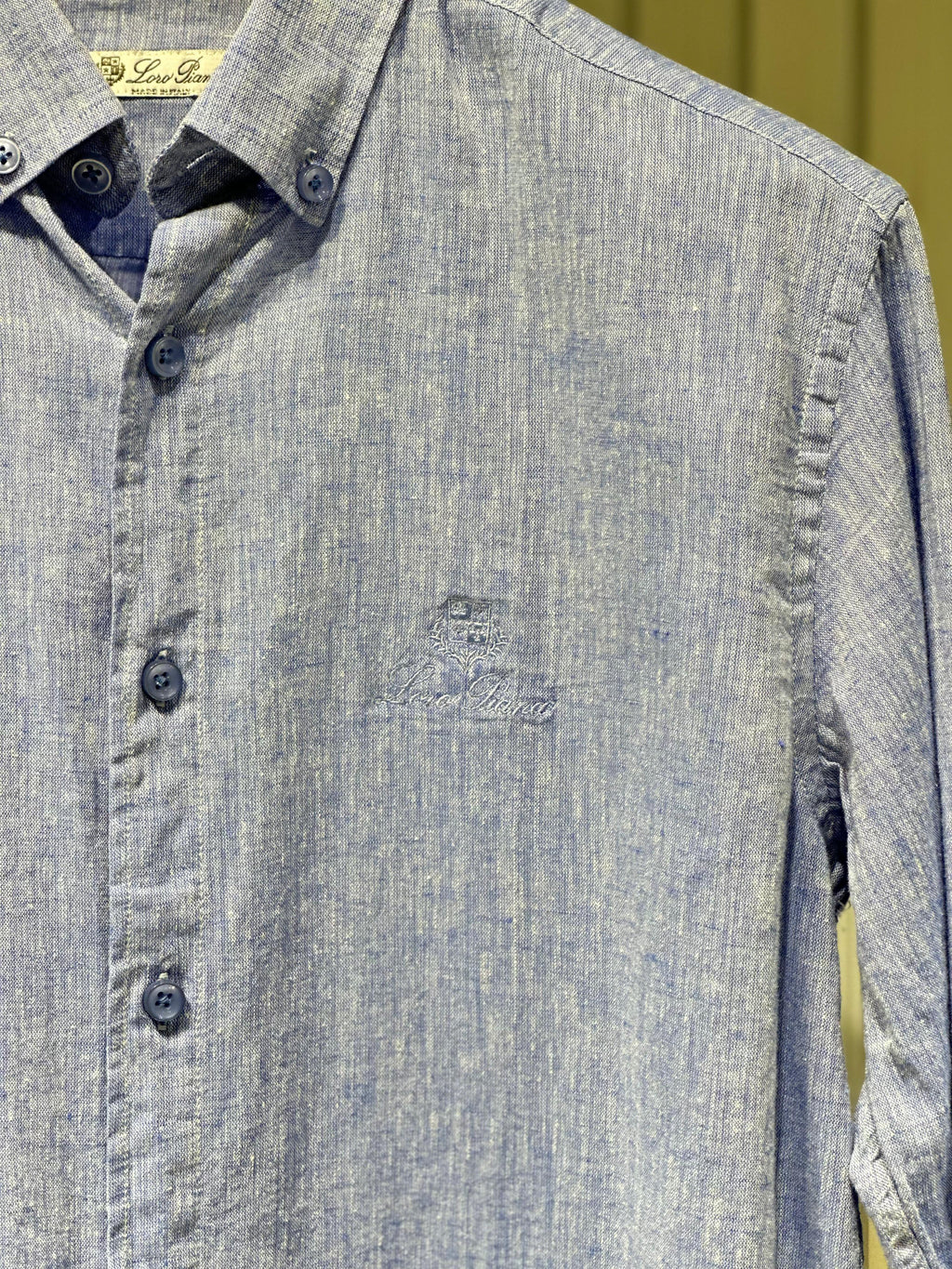 Loro Piana - André Button-Down Linen Shirt – Sky Blue Mélange