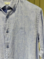 Loro Piana - André Button-Down Linen Shirt – Sky Blue Mélange