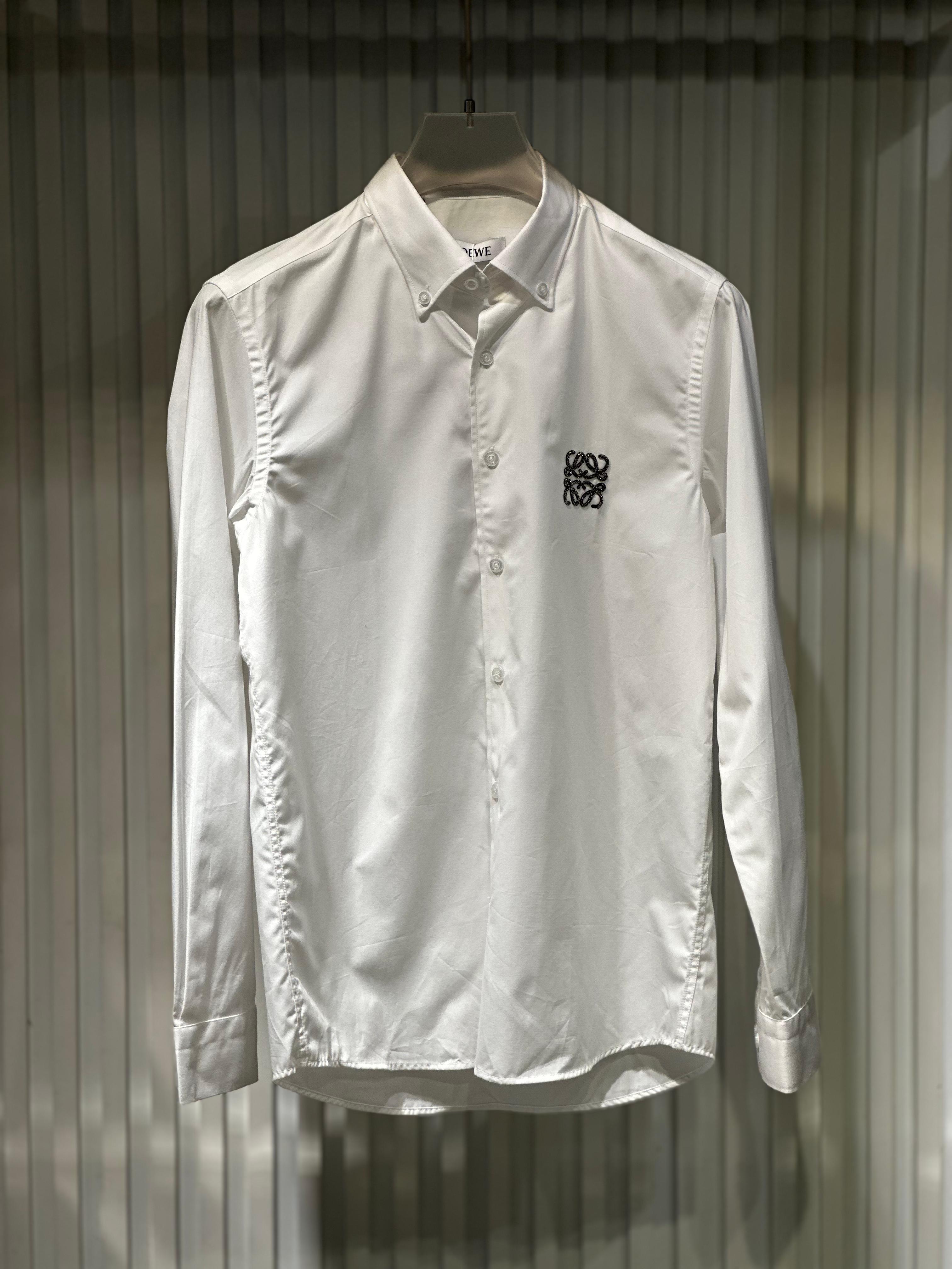 Loewe - Anagram Embroidered Oxford Shirt – Optic White