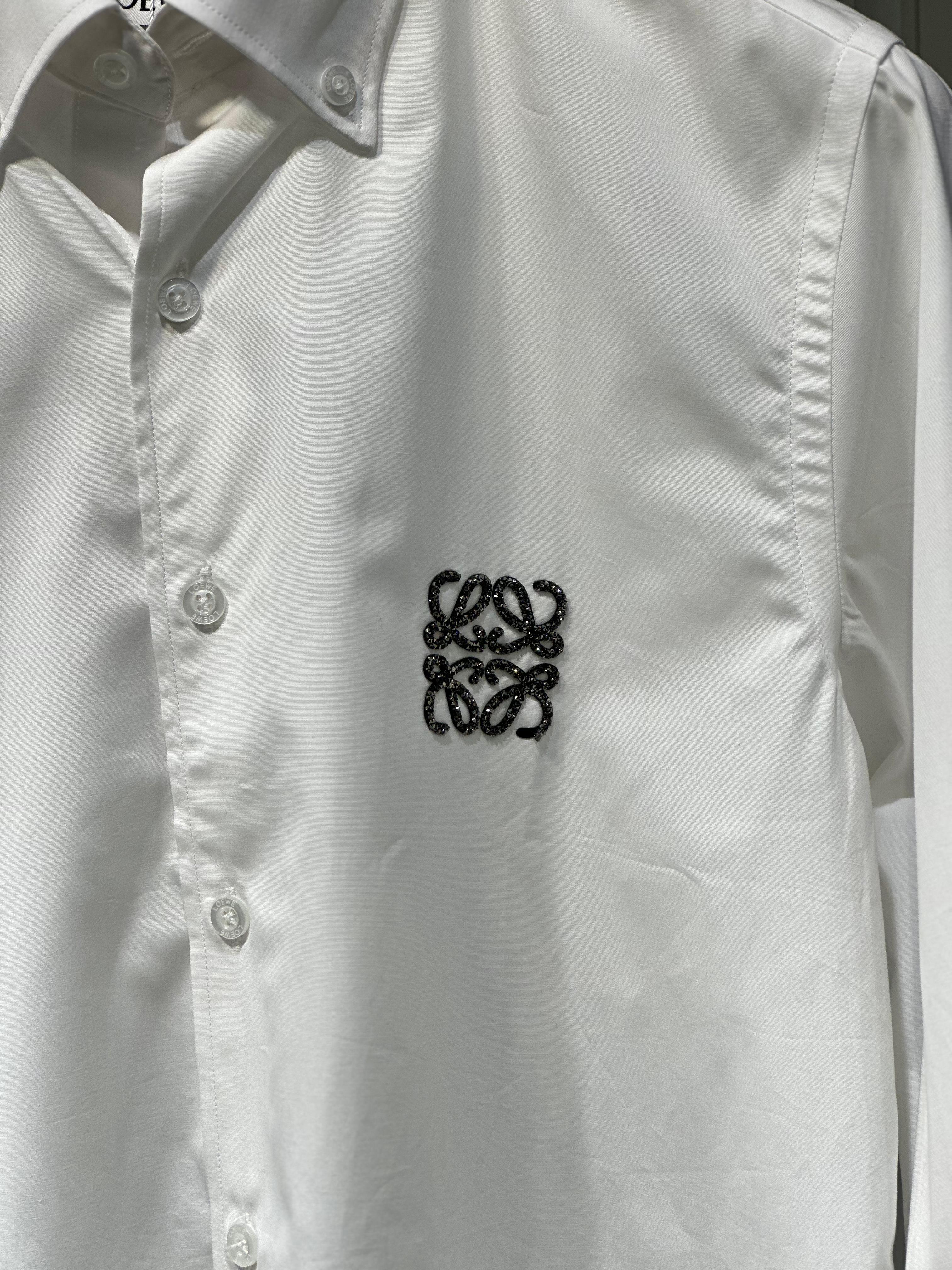 Loewe - Anagram Embroidered Oxford Shirt – Optic White