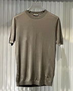 Loro Piana - Short-Sleeve Silk & Cashmere Knit Sweater – Charcoal Olive
