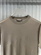 Loro Piana - Short-Sleeve Silk & Cashmere Knit Sweater – Charcoal Olive