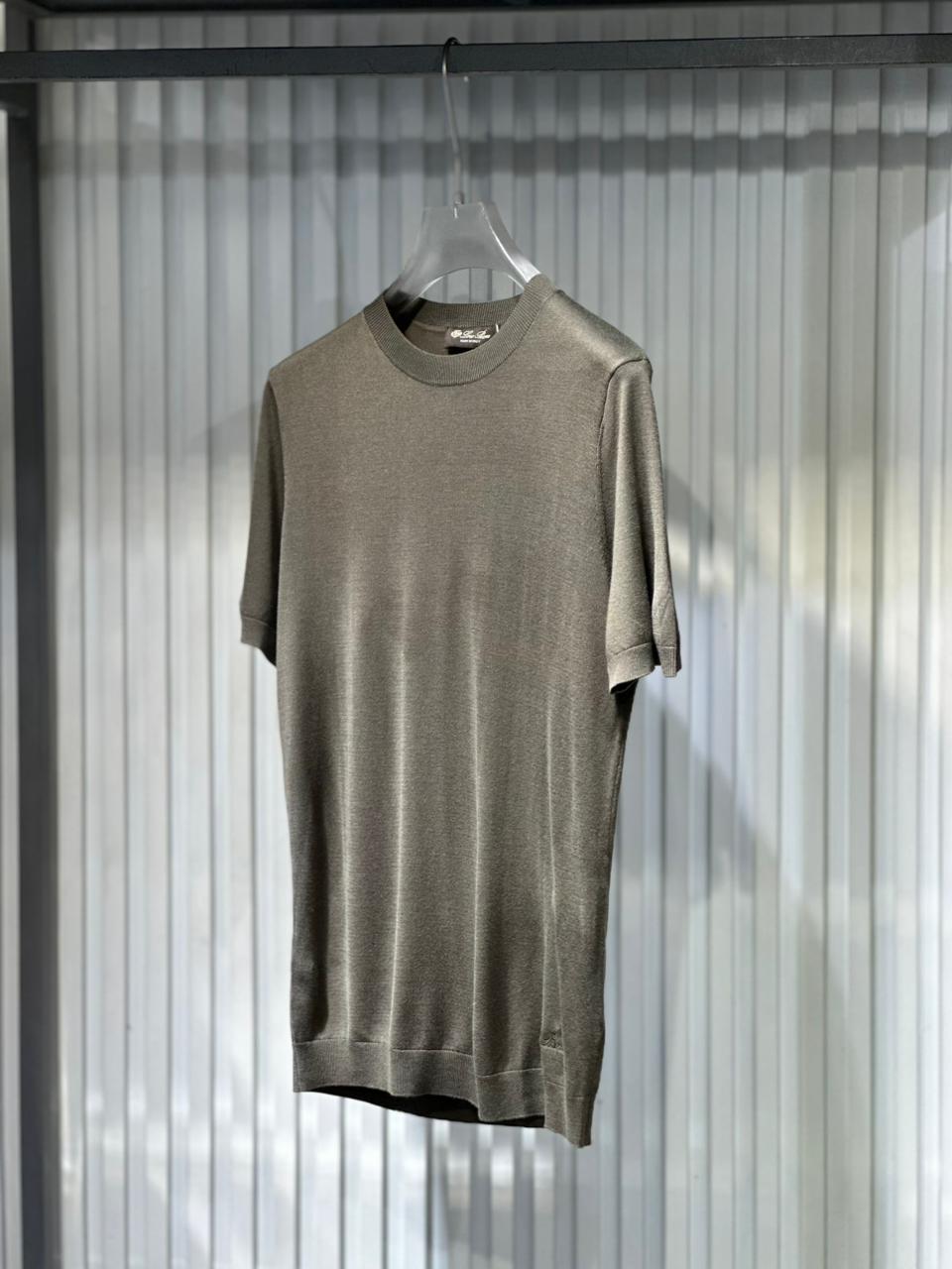 Loro Piana - Short-Sleeve Silk & Cashmere Knit Sweater – Charcoal Olive