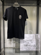 Dolce & Gabbana - Heraldic Bee & Crown Embroidered Cotton T-Shirt – Nero Black