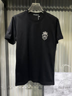 Dolce & Gabbana - Heraldic Bee & Crown Embroidered Cotton T-Shirt – Nero Black