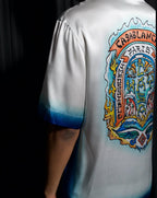 Casablanca - L'Arche de Nuit Silk Twill Shirt – White/Azure Gradient