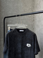 Dior - Acid-Wash Cotton Jersey T-Shirt – Charcoal Grey with Logo Patch