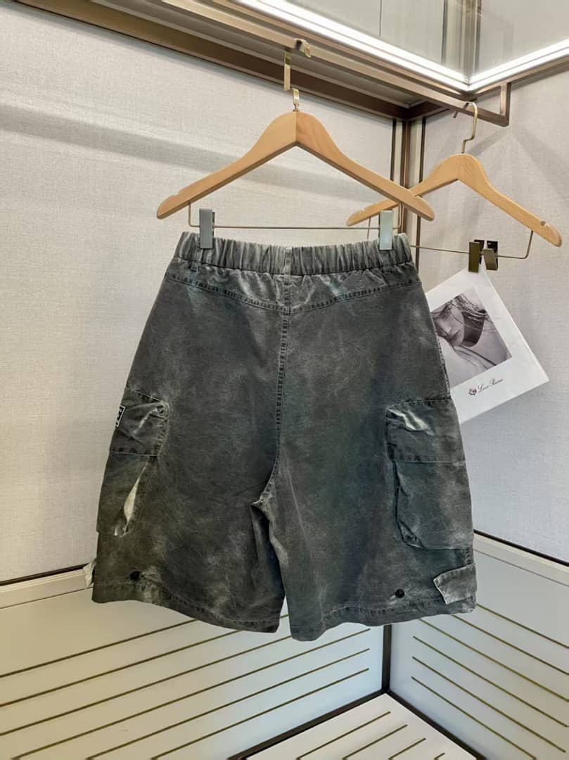 Loewe - Acid-Wash Canvas Cargo Shorts – Distressed Charcoal