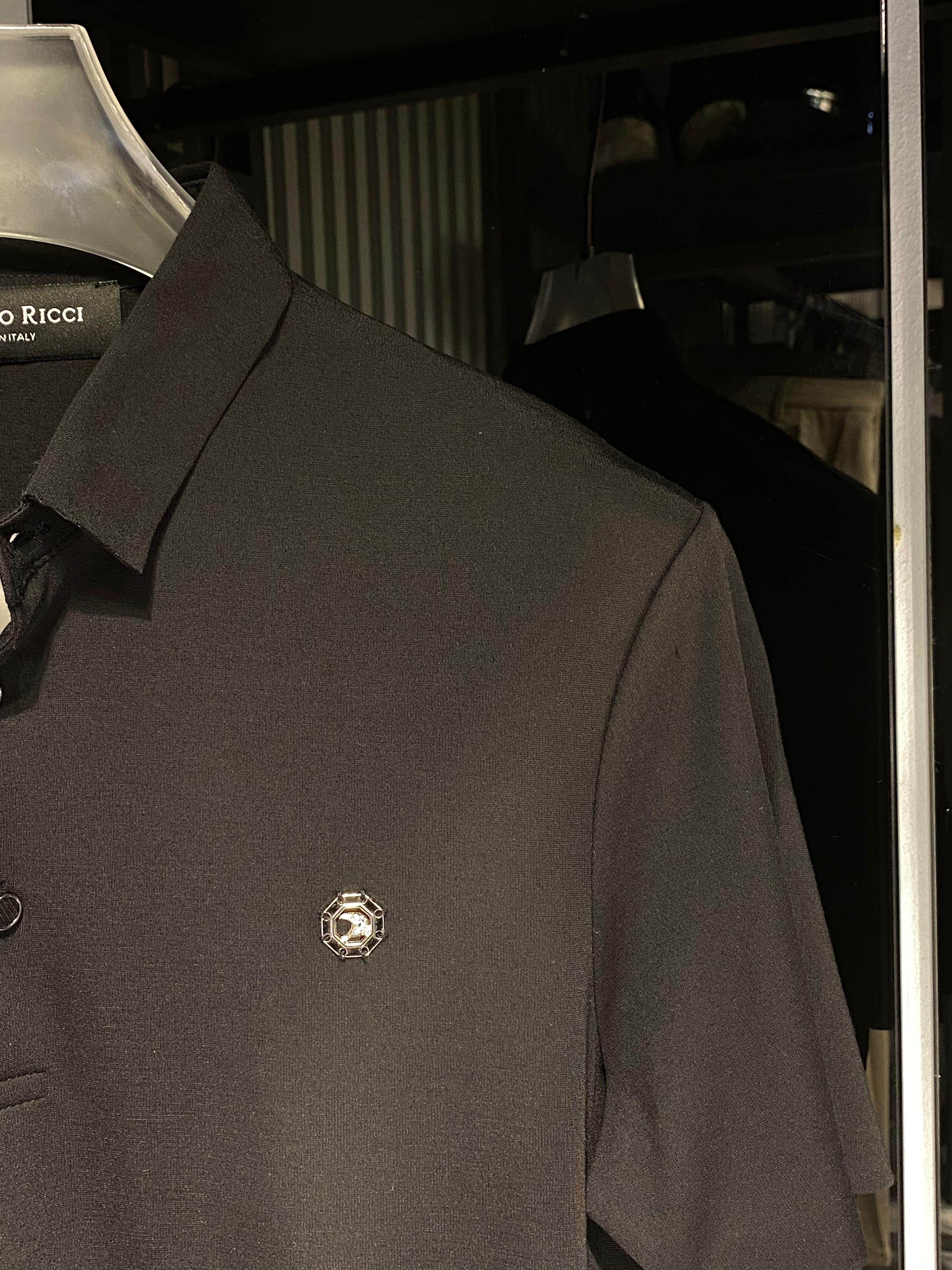 Stefano Ricci - Signature Eagle Embroidery Polo – Nero